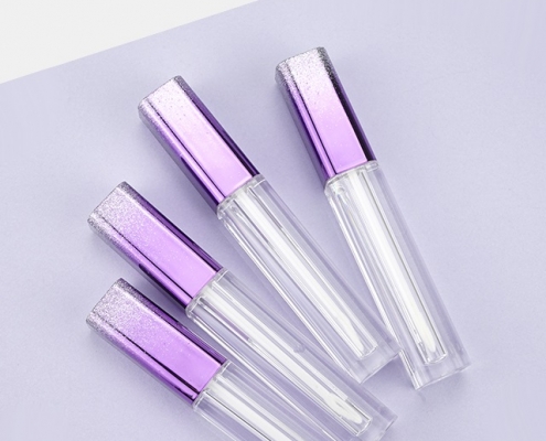 Lipgloss tube, Square Lipgloss tube, Lipgloss tube with heart brush