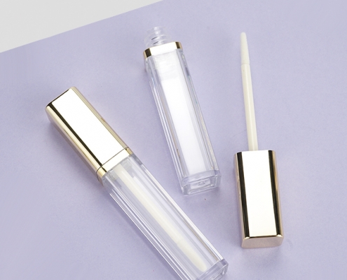 gold lipgloss tube, square lipgloss tube, lipgloss tubes