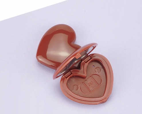 heart shape powder case, eyeshadow case, lip balm case