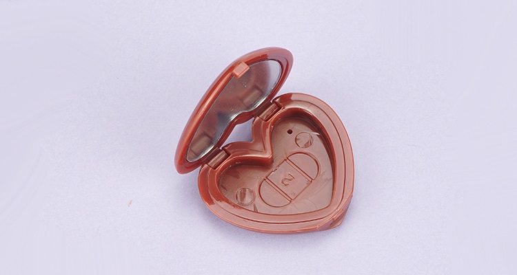 heart shape powder case, eyeshadow case, lip balm case