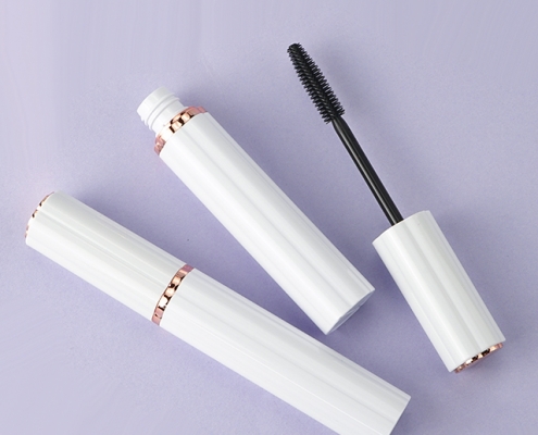 Flower shape white mascara bottles