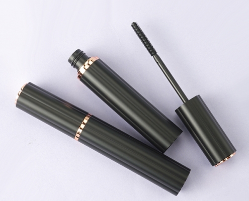 Flower shape matte black mascara bottles