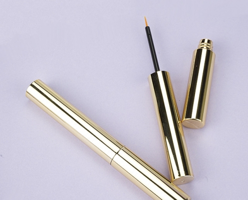 Round eyeliner tube, gold eyeliner tube, luxury eyeliner tube, cylinder shape eyeliner tube, eyeliner tube for makeup packaging