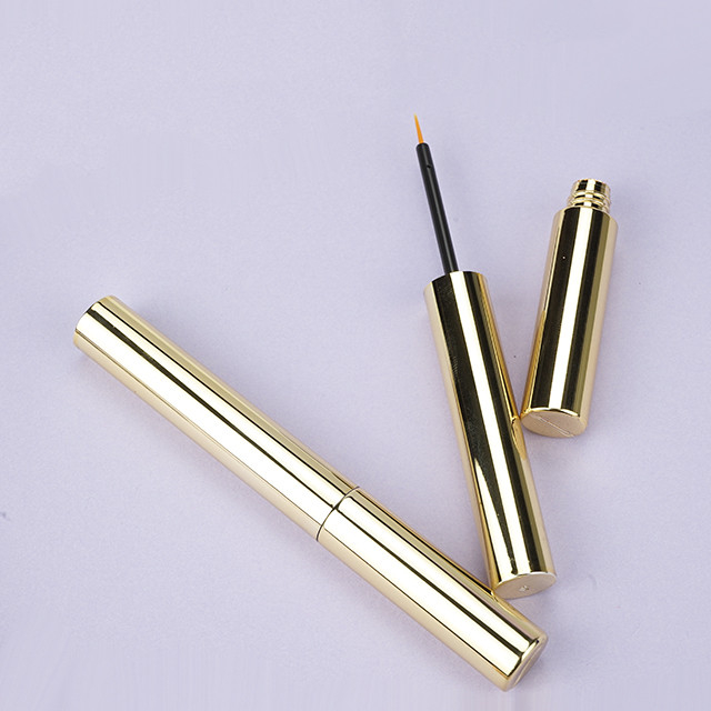 Round eyeliner tube, gold eyeliner tube, luxury eyeliner tube, cylinder shape eyeliner tube, eyeliner tube for makeup packaging