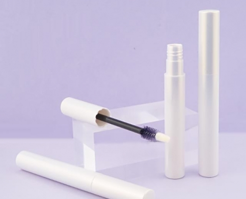 Round mascara tube, mascara tube with special brush, white mascara tube, custom mascara tube, eyelash growth serum bottle