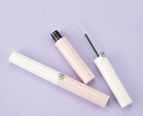 Slim pink empty mascara container