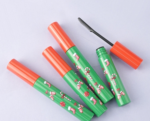 Christmas design mascara tube packaging with comb brush