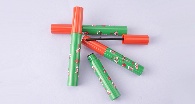 Christmas design mascara tube packaging with comb brush