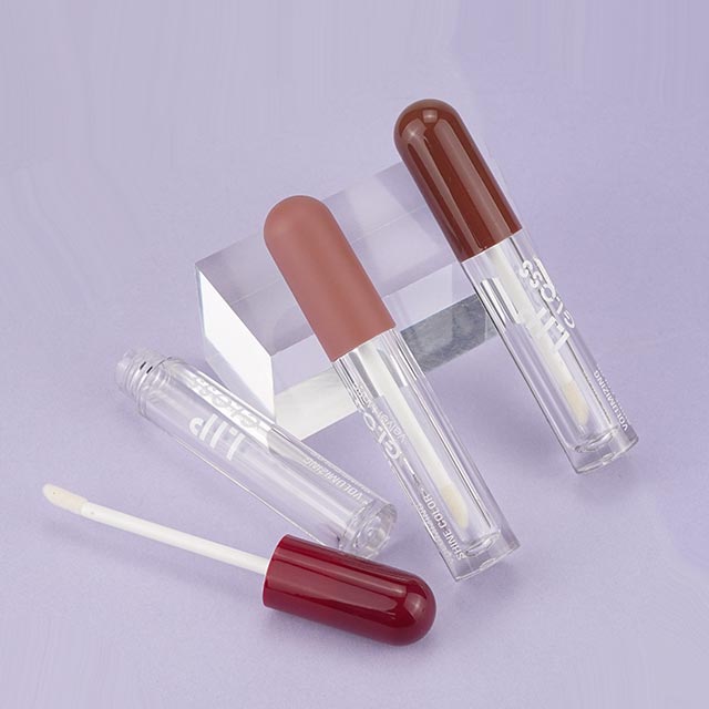 Lipgloss tubes with bullet shaped cap