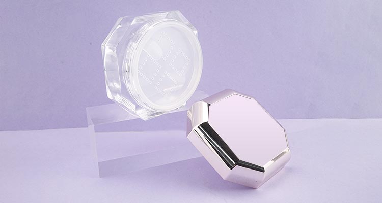 Octagon shape loose powder case