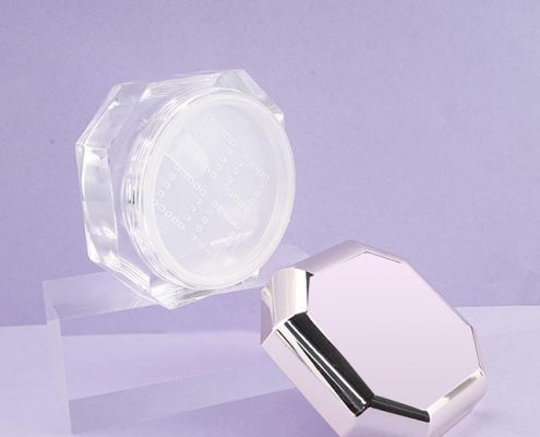 Octagon shape loose powder case