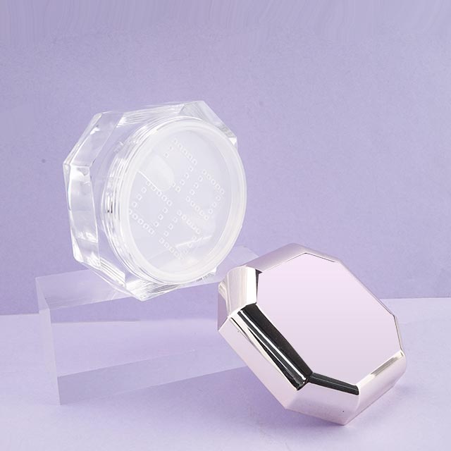 Octagon shape loose powder case