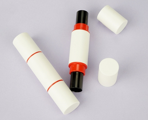 Double ened refillable lipstick tube