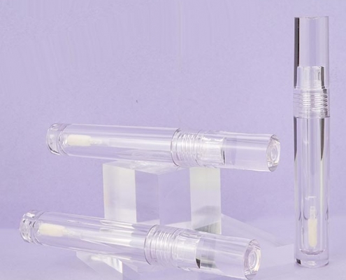 Round clear lipgloss tube