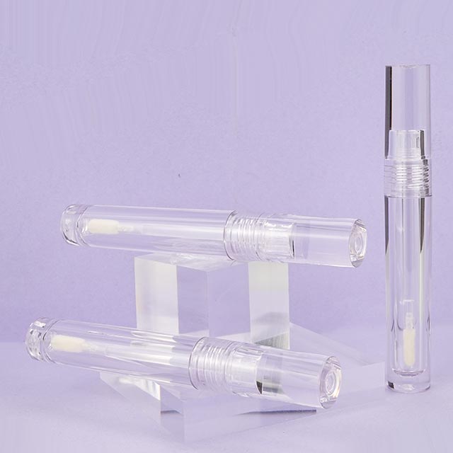 Round clear lipgloss tube