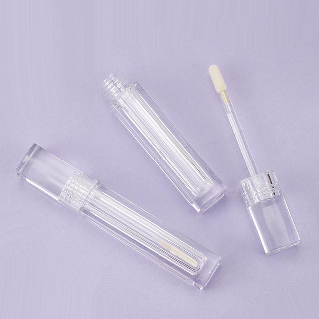 Square clear lip gloss tube