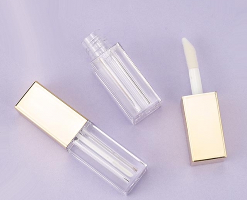 Gold square lipgloss tube