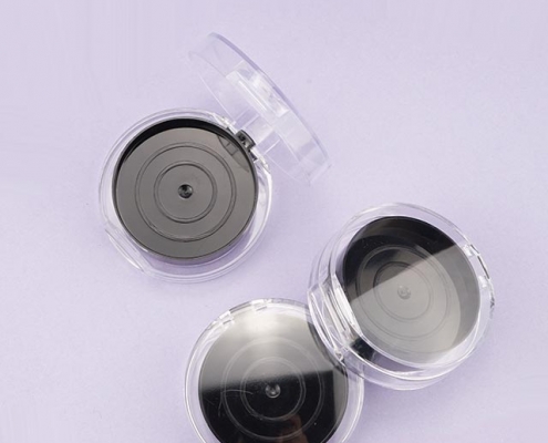 Clear round compact powder case with mirror