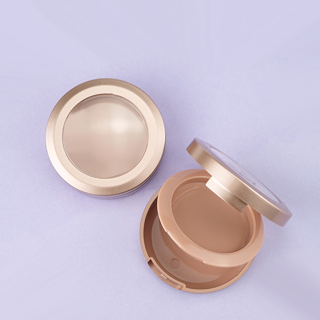 Round compact powder case with mirror