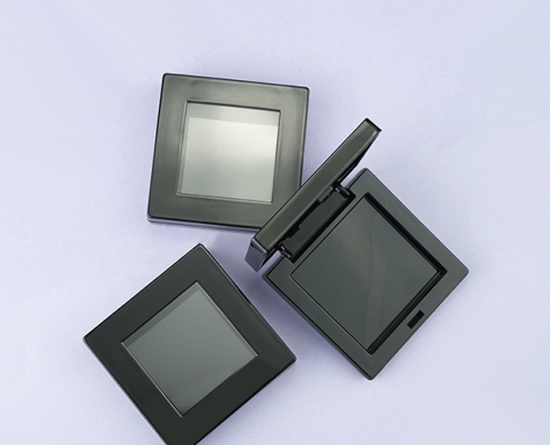 Black square compact powder case