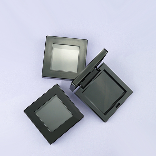 Black square compact powder case