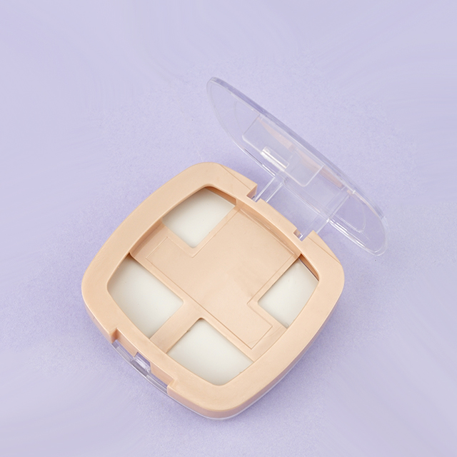 Square face powder case with mirror