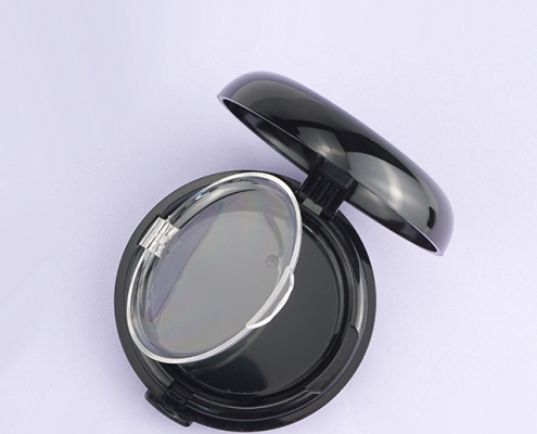 Black round compact powder case