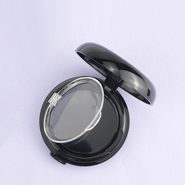 Black round compact powder case