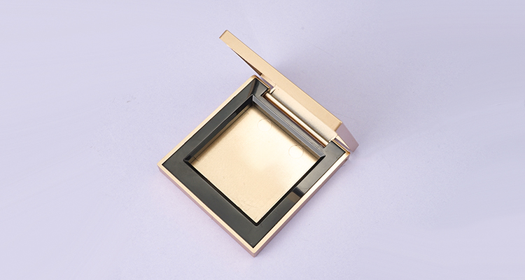 Matte gold square compact powder case