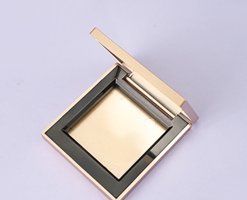 Matte gold square compact powder case