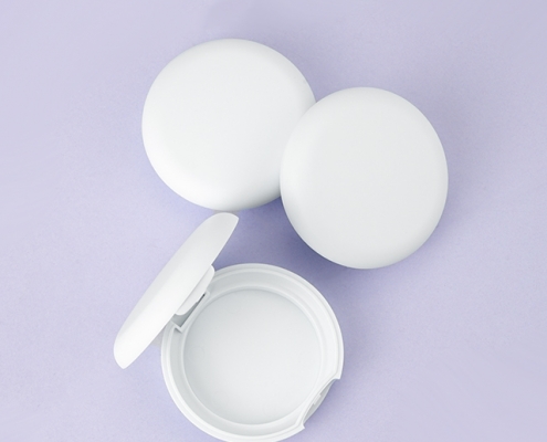 White round compact powder case