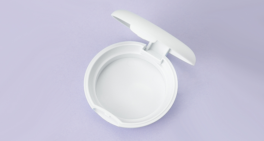 White round compact powder case