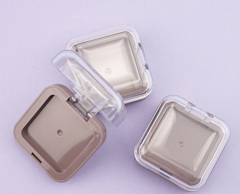 Empty blush compact powder case clear lid