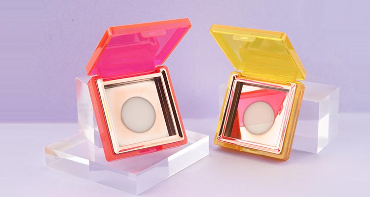 Plastic square powder compact case