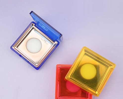 Plastic square powder compact case