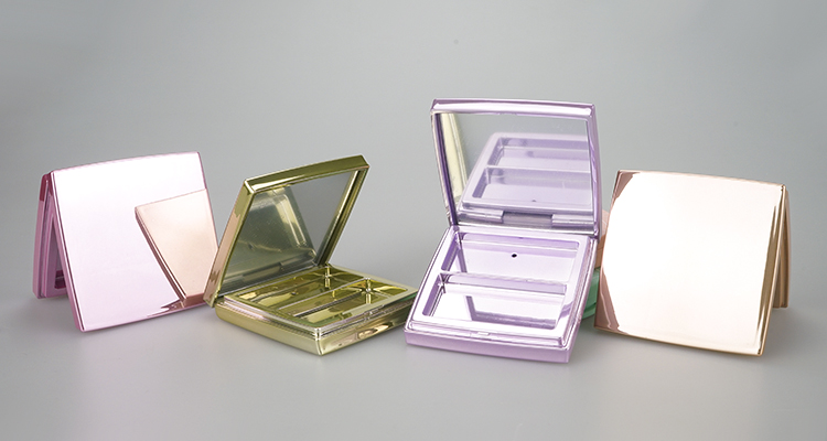 Plastic eyebrow eyeshadow case with mirror