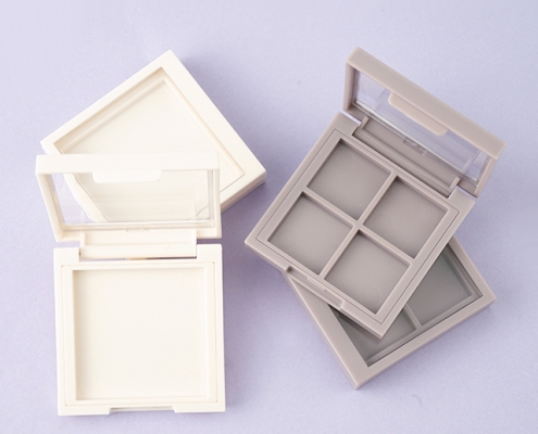 Square white compact powder case