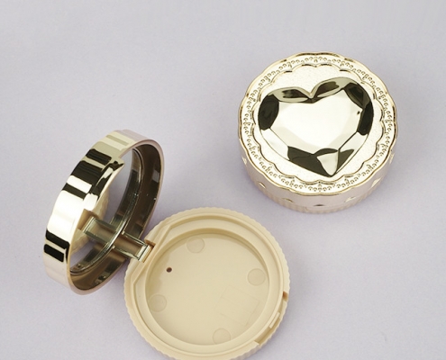 Heart shape compact powder case with mirror