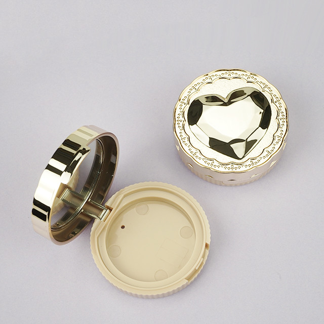 Heart shape compact powder case with mirror