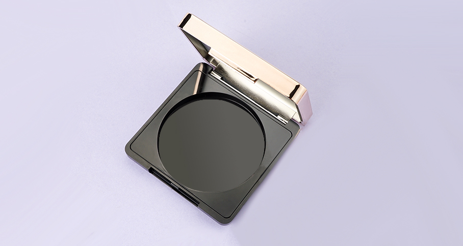 Plastic square compact powder case with mirror