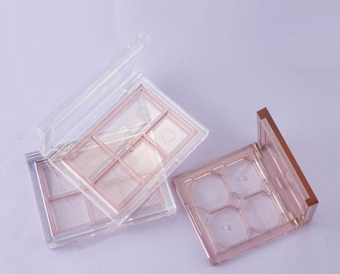 Transparent square eyeshadow case 4 holes