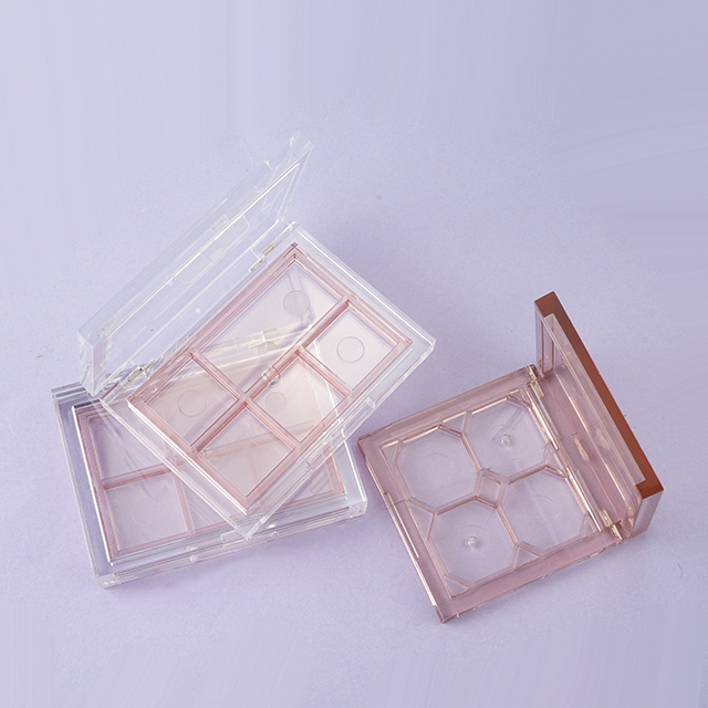 Transparent square eyeshadow case 4 holes