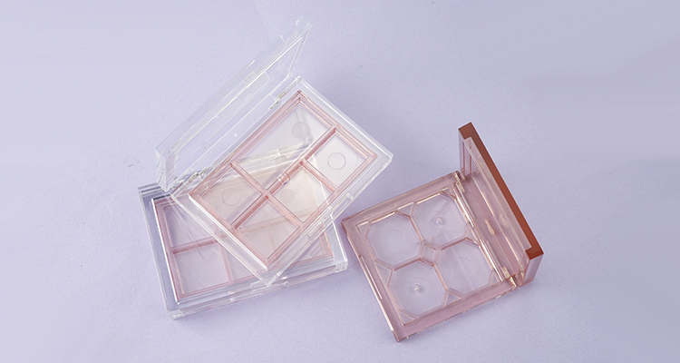 Transparent square eyeshadow case 4 holes