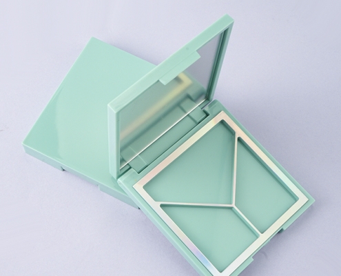 Square highlighter compact powder case 3 wells