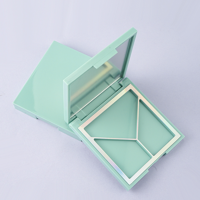 Square highlighter compact powder case 3 wells