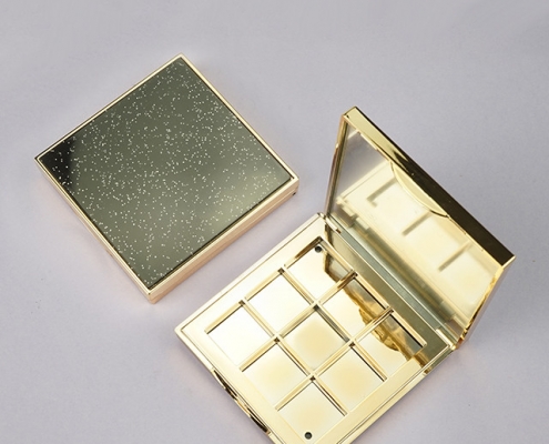 Luxury eyeshadow case 9 wells with mirror