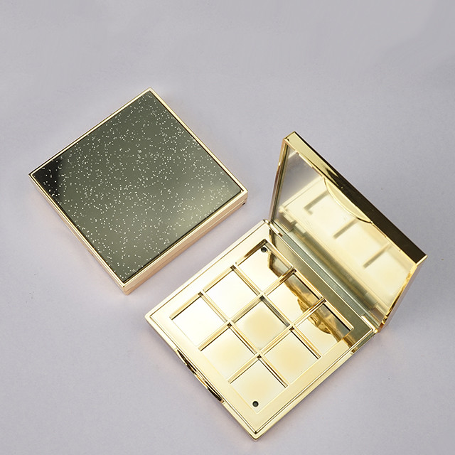 Luxury eyeshadow case 9 wells with mirror