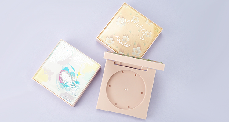 luxury square compact powder case for highlighter