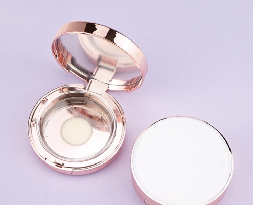 Round fundation compact powder case with mirror