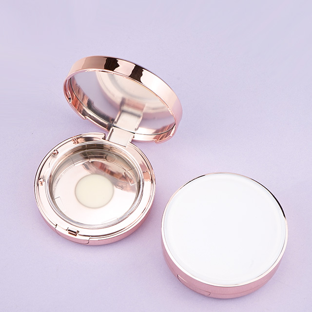 Round fundation compact powder case with mirror